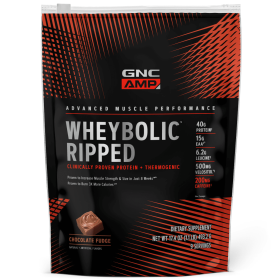 GNC AMP Wheybolic‚ Ripped Protein Powder, Chocolate Fudge, 1.1 lbs, 40g Whey Protein