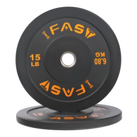 Olympic Weight Plates, Rubber Bumper Plates, 2 Inch Steel Insert 15lb Bundle Options Available for Home Gym Strength Training, Weightlifting