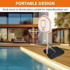 Poolside Basketball Hoop Portable Swimming Pool Basketball System Height Adjustable 3.1ft-4.7ft with 36" Backboard for Indoor Outdoor Use Orange