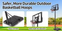 Basketball Hoop Basketball System 4.76-10ft Height Adjustable with 4 Basketball, Net Pocket, Inflator Set