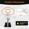 Poolside Basketball Hoop Portable Swimming Pool Basketball System Height Adjustable 3.1ft-4.7ft with 36" Backboard for Indoor Outdoor Use Orange