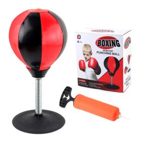 Boxing Punching Bag With Stand Freestanding Punching Bag Children Boxing Equipment Kids Boxing Set Toy Gift For Boys Girls Ages (Color: Red, Ships From: China)