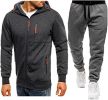 Mens 2 Piece Tracksuit Zipper Cardigan Hoodie Pants Sport Suit Running Jogging Athletic Casual Tracksuit Set